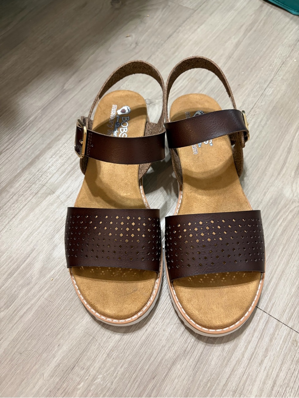 Skechers Women’s Dark Brown Perforated Slingback Sandals